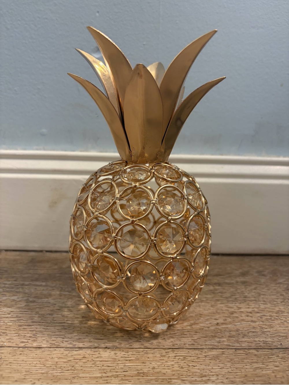 Gold Metal & Crystal Pineapple Table Accent